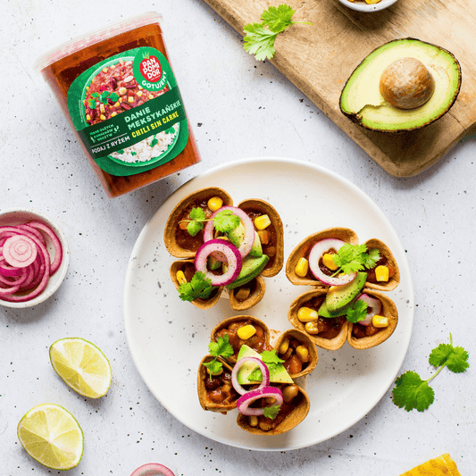 danie chilli sin carne tortille