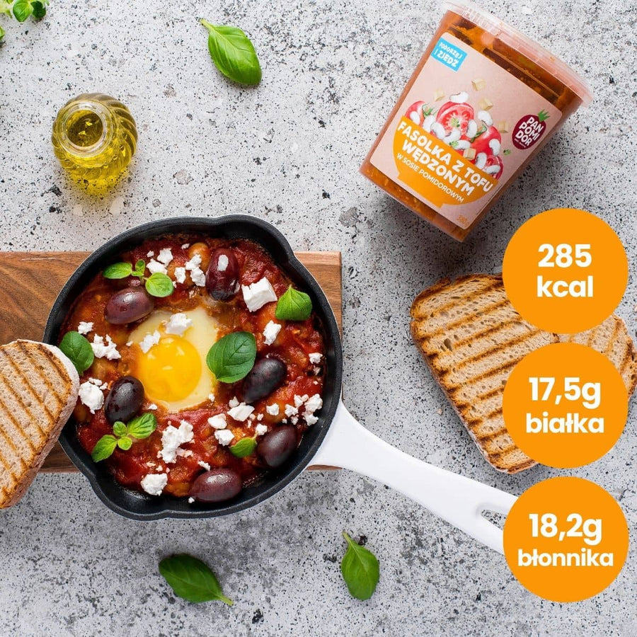 fasolka z tofu wędzonym 380g pan pomidor