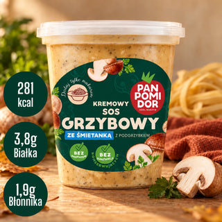 Kremowy Sos Grzybowy ze śmietanką Pan Pomidor 380 g z podgrzybkiem