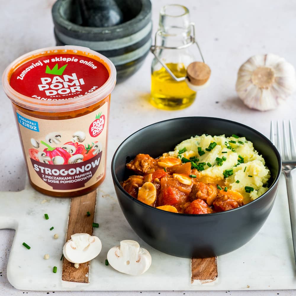 strogonow od pana pomidora - gotowe danie puree przepis