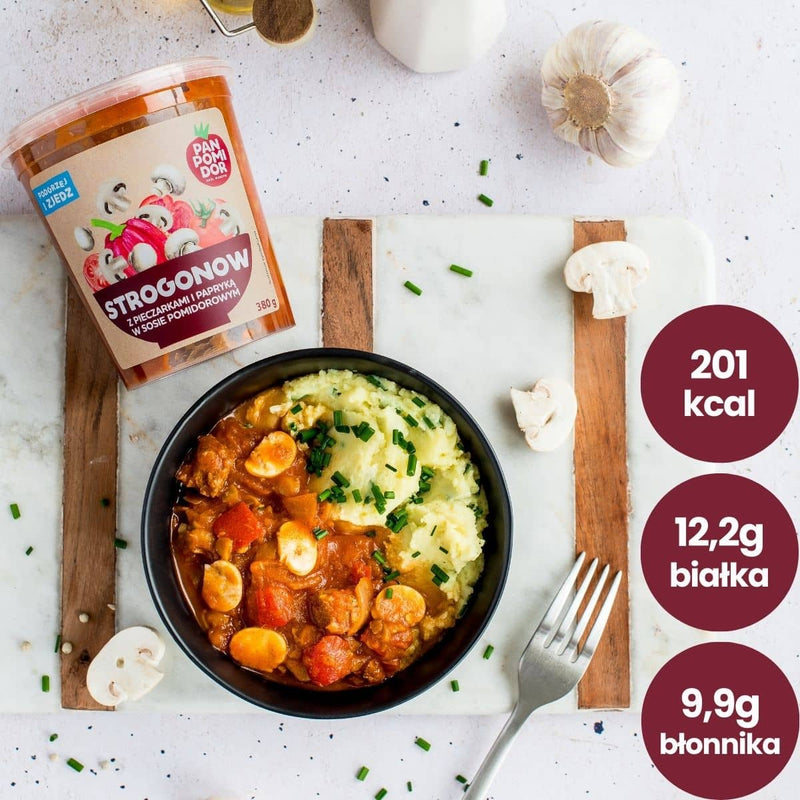 strogonow z pieczarkami 380g pan pomidor